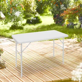 Relaxdays Bastian Gartentisch 122 x 61,5 x 74 cm weiß klappbar