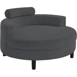 Atlantic Home Collection Loveseat "Ravi, B: 114 cm", grau (anthrazit), B:114cm T:154cm, 100% PES, ATLANTIC HOME COLLECTION, Sessel, XXL- Sessel, mit Stauraumhocker, Rückenstütze & 4 Zierkissen, Topseller