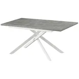 B&D home Esstisch BEA, ausziehbar 120-160 x 80 cm, 4-6 Personen Beton - 2 Jahre Gewährleistung - mind. 14 Tage Rückgaberecht