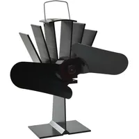 vidaXL Kaminventilator mit 2 Blättern 12,5 x 21,5 cm schwarz