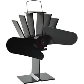 vidaXL Kaminventilator mit 2 Blättern 12,5 x 21,5 cm schwarz