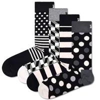 Happy Socks Classic Black & Whites Gift Set Half Lange Socken 4 Paare - Black - EU 41-46