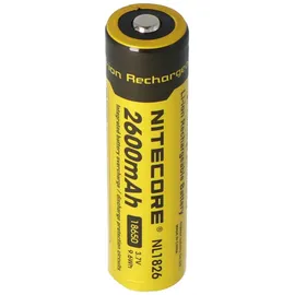 Nitecore 18650 Li-Ion Akku für LED Taschenlampen NL186 mit 2600mAh, CR18650 18,6x70mm
