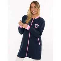 Zwillingsherz Kurzmantel "Courtside", Damen, Gr. M, marine, Sweatware, Obermaterial: 50% Baumwolle, 50% Polyester, ca. Mitte Oberschenkel, ohne Ausschnitt, Mäntel Kurzmantel, Stickerei,Reßverschluß, elastische Bündchen