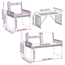 vidaXL Gartenmöbel Set 4-tlg. Schwarz