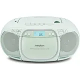 Medion E66476 Stereo Sound System (Boombox, CD-Player, MP3, Kassette, tragbarer Kassettenspieler für Kinder, UKW Radio, AUX, Kopfhörer, Netz & Batterie) grün