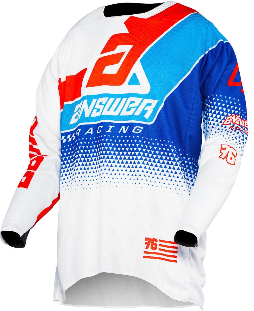 Answer Elite Korza Motorcross Jersey, wit-rood-blauw, S Voorman