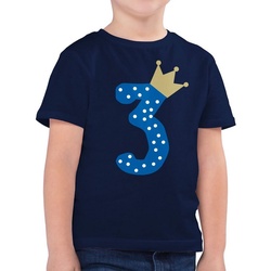 Shirtracer T-Shirt Dritter Krone Junge (1-tlg) 3. Geburtstag blau 116 (5/6 Jahre)