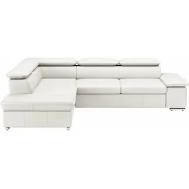 sit&more Ecksofa »Valentine L-Form, B: 272 cm« mit Arm- & Kopfteilverstellung, optional mit Bettfunktion, weiß