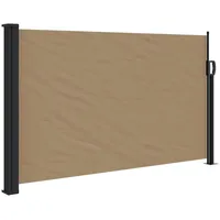 vidaXL Seitenmarkise 120 x 500 cm Schwarz Polyester