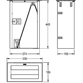 kwc aquarotter gmbh KWC Papierhandtuchspender, RODAN, Edst., 330x445x180 mm, Einbau von oben/vorn,