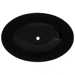 Luxus Keramik Waschbecken Oval | vidaXL : Farbe - Schwarz