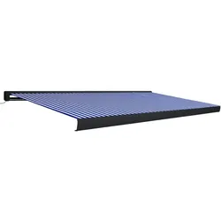 vidaXL Motorisierte Kassetten-Markise 500x300 cm Blau und Weiß
