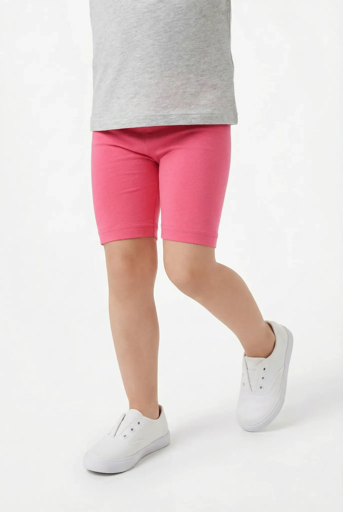 Radlerhose BLUE SEVEN, Mädchen, Gr. 104, N-Gr, pink, Jersey, Obermaterial: 95% Baumwolle, 5% Elasthan, unifarben, Basic kniefrei, Hosen Radlerhose
