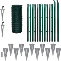 vidaXL Maschendrahtzaun Set 25x1m Stahl 25 x 1 m Grün -