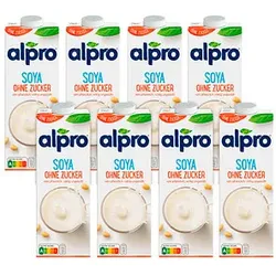 alpro® ohne Zucker Sojadrink 8 x 1,0 l