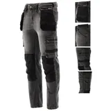 TRIZERATOP Arbeitshose, Strech Jeans, grau/schwarz Größe XXL