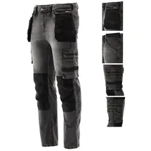 TRIZERATOP Arbeitshose, Strech Jeans, grau/schwarz Größe XXL
