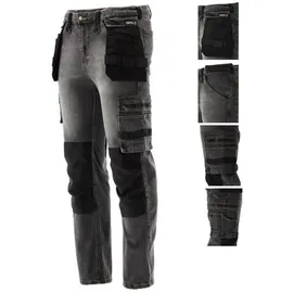 TRIZERATOP Arbeitshose, Strech Jeans, grau/schwarz Größe XXL