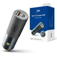 3M 3mk Hyper Autoladegerät USB-C USB-A 100W – Silber