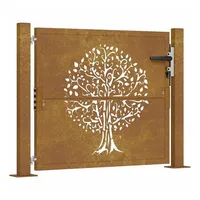 vidaXL Gartentor 105x105 cm Cortenstahl Baum-Design