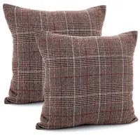 Heimtexland ® 2er Set Dekokissen mit Woll-Charakter Tartan kariert