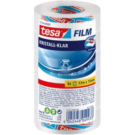 Tesa Klebefilm kristall-klar Transparent (L x B) 33m x 15mm 6St.