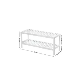Songmics Schuhregal 70 x 33 x 26 cm weiß / weiß