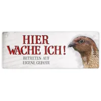 Trendaffe Metallschild mit Wachtel Motiv und Spruch: Betreten auf
