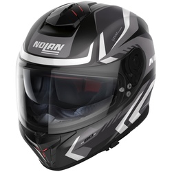 Nolan N80-8 Rumble N-Com Matt Schwarz / weiß Integralhelm S