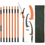 Vevor Manuelle Stangensäge, 2,2–8,2 m ausziehbare Baumschere, scharfe Stahlklinge und Schere, hohe Äste, Astschneider mit leichten 8 Fiberglasgriffen, zum Beschneiden von Handflächen und Sträuchern