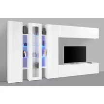 INOSIGN Wohnwand INOSIGN "Maruska", weiß (weiß hochglanz), B:340cm H:180cm T:30cm, Holzwerkstoff, Kastenmöbel-Sets, Wohnwand, Front/ Korpus weiß Hochglanz