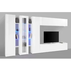 INOSIGN Wohnwand INOSIGN "Maruska", weiß (weiß hochglanz), B:340cm H:180cm T:30cm, Holzwerkstoff, Kastenmöbel-Sets, Wohnwand, Front/ Korpus weiß Hochglanz