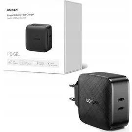 UGREEN 2xUSB-C 66W Power Delivery 3.0 Quick Charge 4.0+ Schwarz