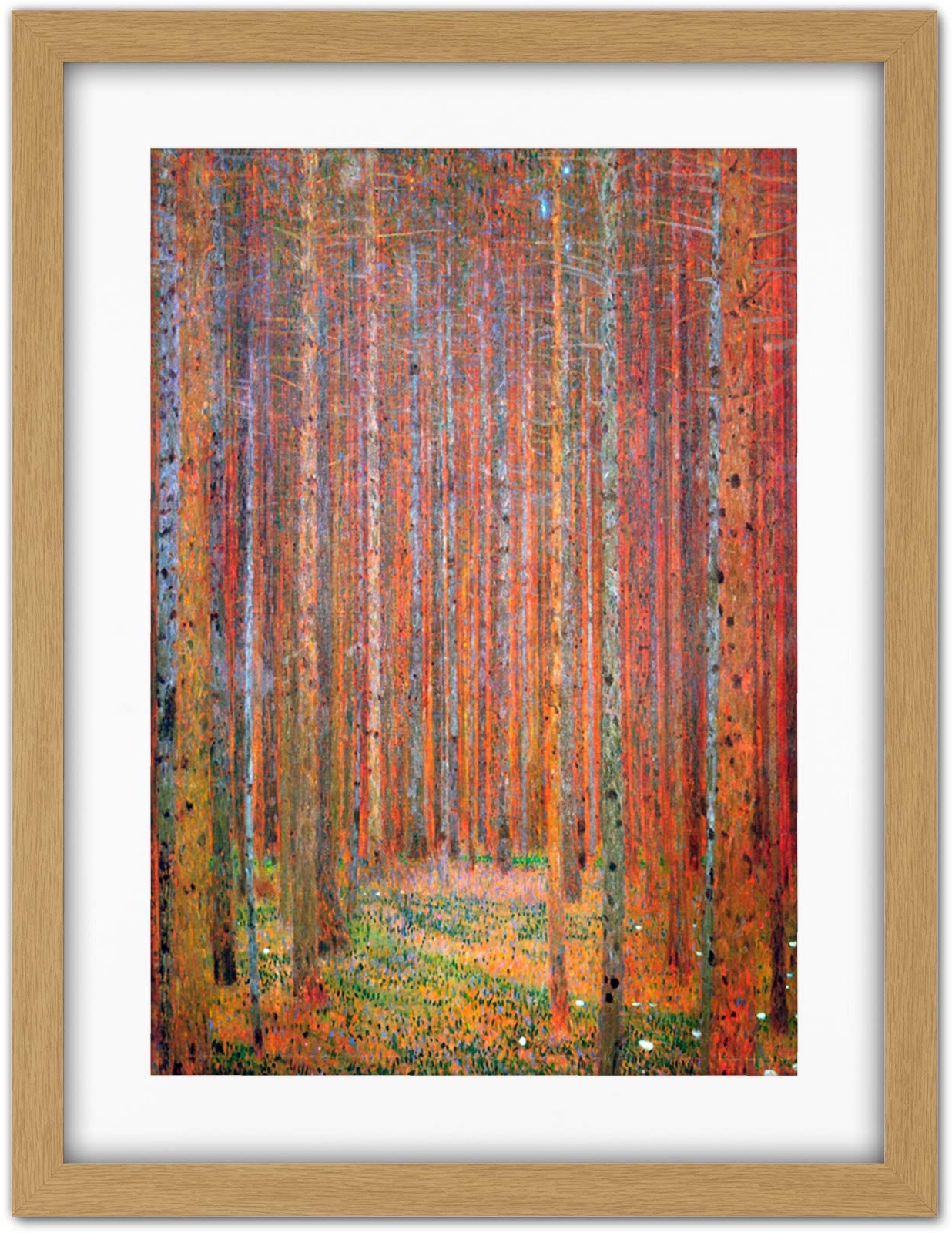 Wee Blue Coo Klimt Tannenwald I Fir Forest Artwork Framed Wall Art Print 18X24 Inch Wald Wand