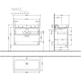 Sanipa 3way Waschtischunterbau zu Geberit iCon Waschtisch mit Griffleisten, Badmöbel,