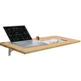 VEVOR Wandklapptisch, 120 x 50 cm Wandklapptisch, schwebender Schreibtisch aus Holz mit Eisenhalterung, zusammenklappbarer Schreibtisch für kleine Räume, Heimbüro, Esszimmer, Waschküche, Küche, Bar