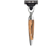 Mühle Stylo 3-Klingen-Rasierer, Gillette® Mach3®, Griff Gestockte Buche Rasur   Herren 