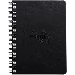 Rhodia Touch Mixed Media Book, Doppelspirale, Skizzenbuch A6 mit 20 Blatt Paint'ON-Papier extraweiß 250g - Schwarz 116181C