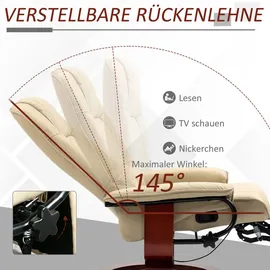 Homcom Relaxsessel mit Liegefunktion, Fußstütze Ruhesessel Liegesessel TV-Sessel für Wohnzimmer, Sessel, Relaxsessel