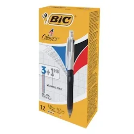 BIC 4 Colours 3+1 HB grau, Schreibfarbe: schwarz, blau, rot, grau, 1 St.