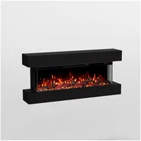 GF Core Elektrokamin Clear Wall Elektrokamin mit 3D Feuer und Heizung (Thermostat), Elektrischer Wandkamin mit APP Steuerung, Heizleistung (900- 1800 W) schwarz 36 cm