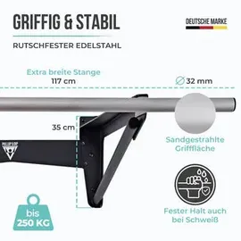 PULLUP & DIP Muscle-Up Bar, Klimmzugstange mit extra Wandabstand