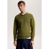 Tommy Hilfiger V-Ausschnitt-Pullover »PIMA ORG CTN CASHMERE V NECK«, grün