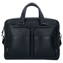 Piquadro Black Square Aktentasche Leder 39 cm Laptopfach