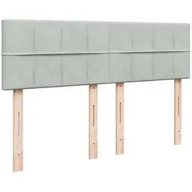 vidaXL Boxspringbett mit Matratze Hellgrau 160x200 cm Samt
