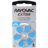 Rayovac Extra Advanced Hörgerätebatterie blau 675 1.4V (6 Stk., PR44 Hörgerätebatterien im 6er Blister