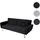 Mendler Sofa HWC-K19, Couch Schlafsofa Gästebett Bettsofa Klappsofa, Nosagfederung Schlaffunktion 203cm - Samt schwarz