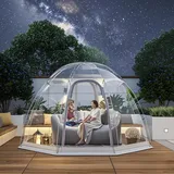 Klares Gartendomzelt für Camping Pop-up Transparentes Kuppelzelt für Terrassenessen, Outdoor-Lounge und Nutzung im Minihaus(A(Gray),Medium)