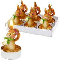 Dekohelden24 Oster-Teelichte 6 St. braun